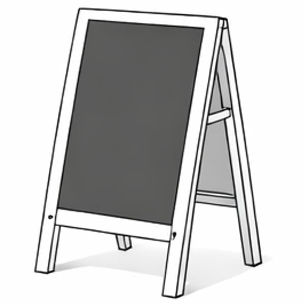 Schéma chevalet bois et ardoise stop trottoir