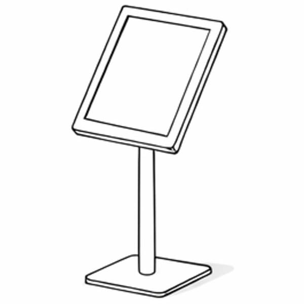 Schéma porte affiche sur pied