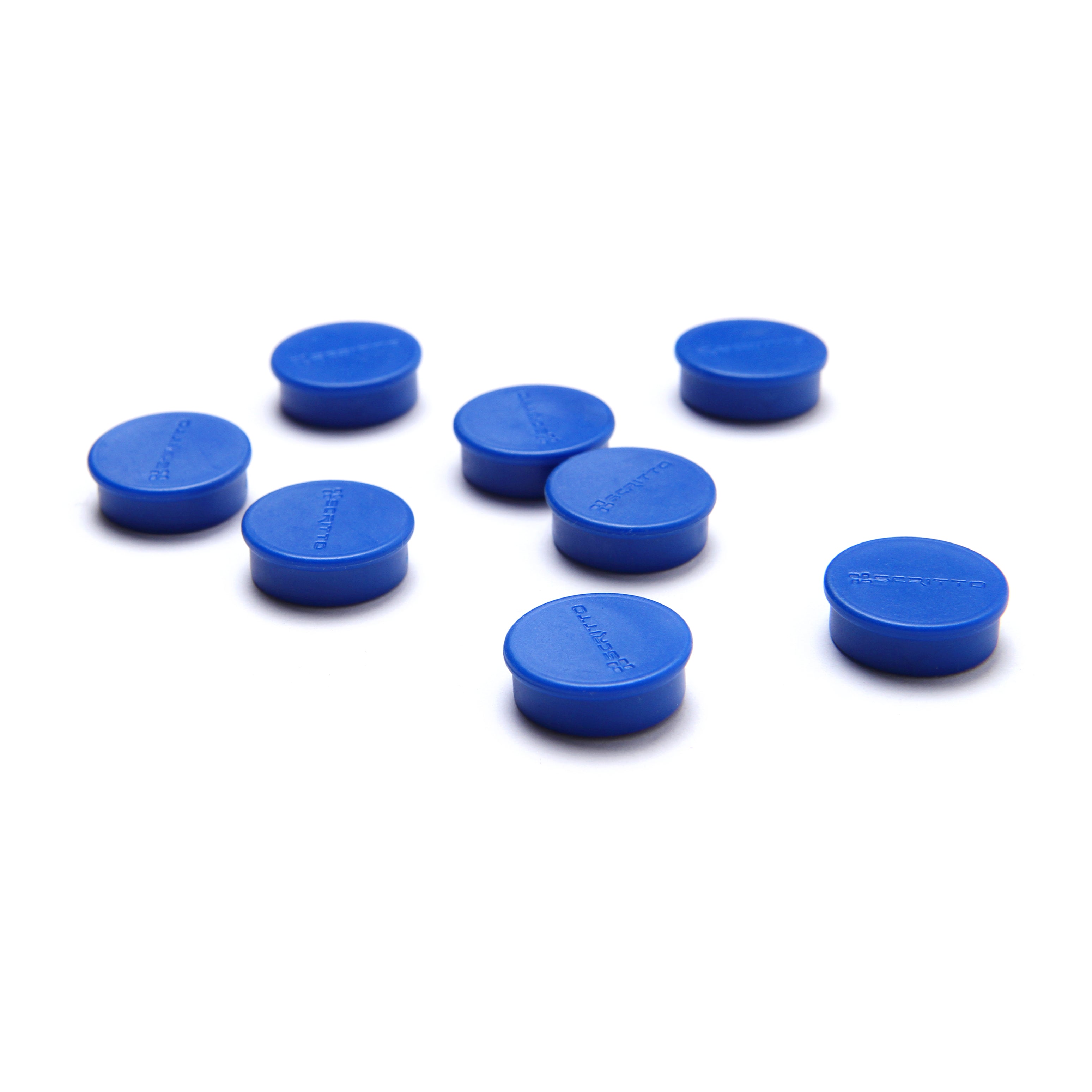 Aimants ronds bleus Ø 20 mm, lot de 8