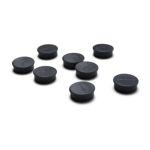 Aimants ronds noirs Ø 20 mm, lot de 8