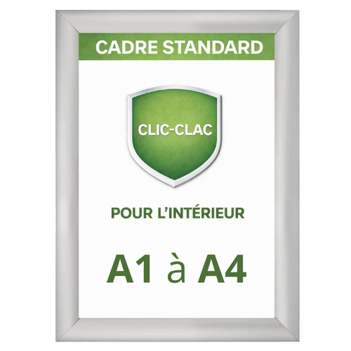 Cadre affiche clic clac aluminium pour intérieur, ouverture facile, compatible formats A1 A2 A3 A4