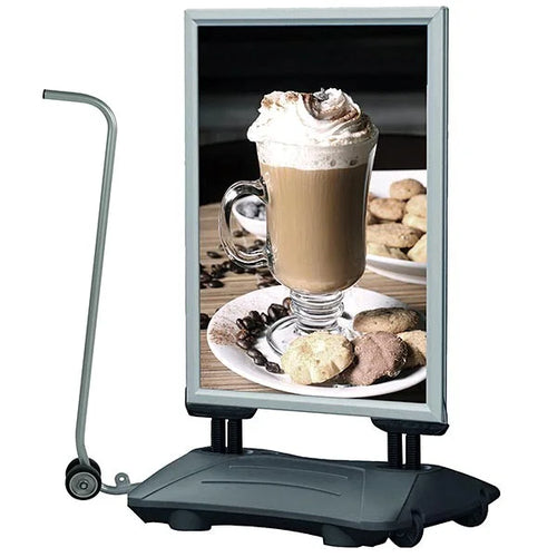 Canne de transport pour stop-trottoir ProStand permettant de déplacer facilement un panneau publicitaire avec base lestée