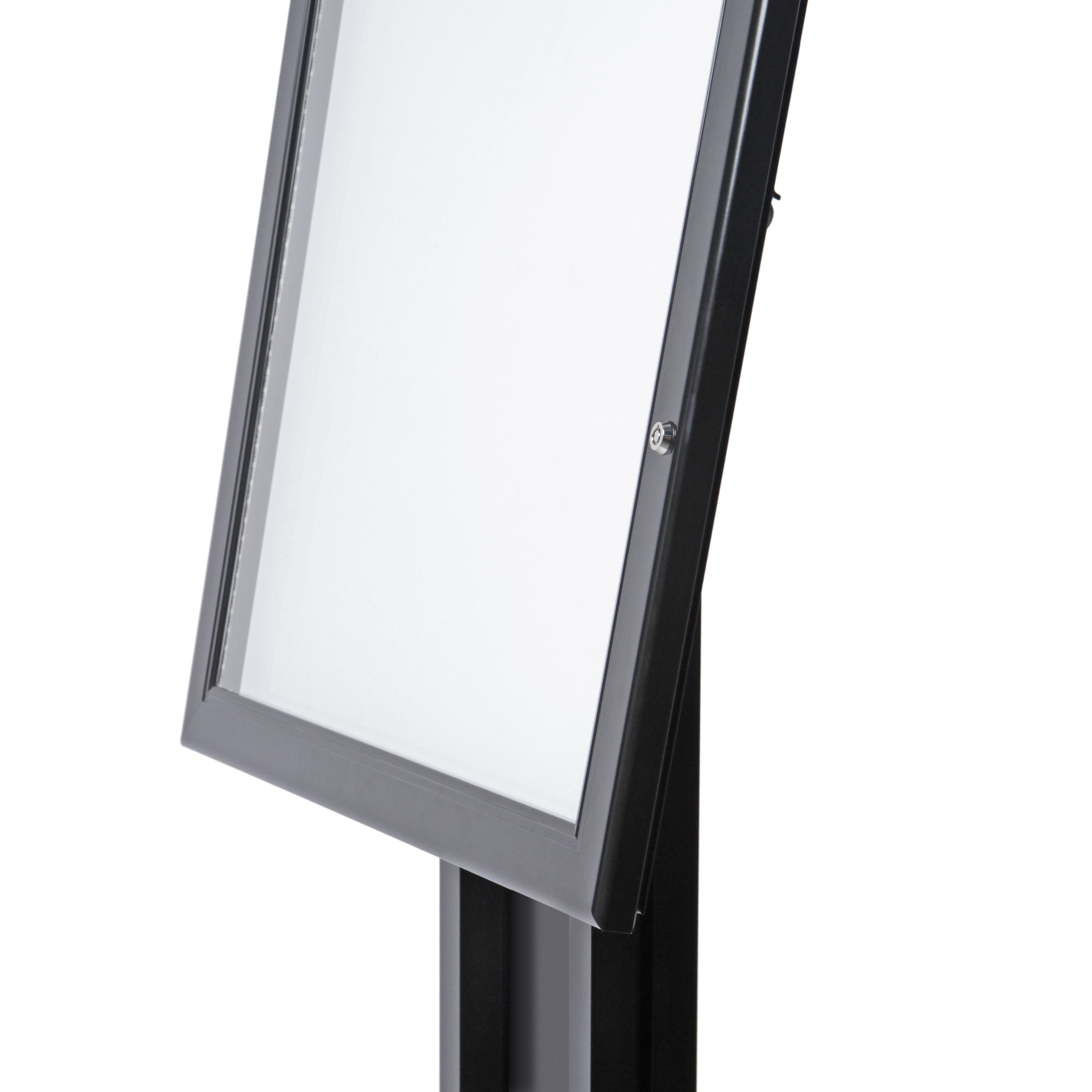 Porte menu sur pied noir 4x A4 LED, détail (03)