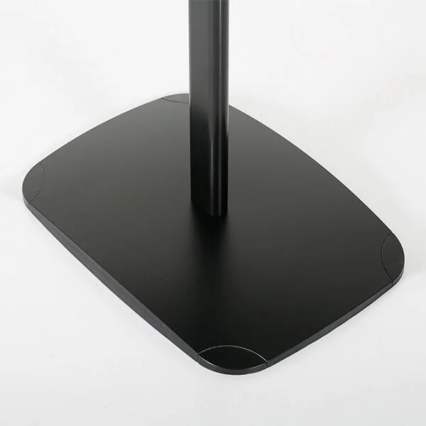 Socle métallique d’un porte affiche aluminium noir sur pied pour affichage intérieur