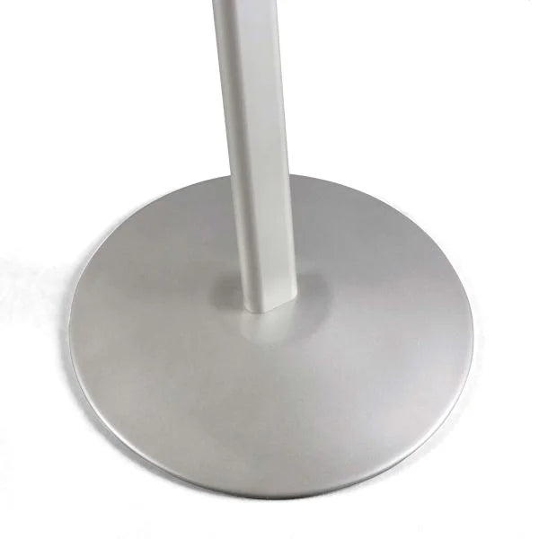 Socle métallique rond d’un porte affiche aluminium sur pied pour affichage intérieur