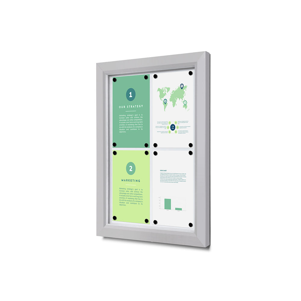 Vitrine extérieure verrouillable 4× A4, vue de face