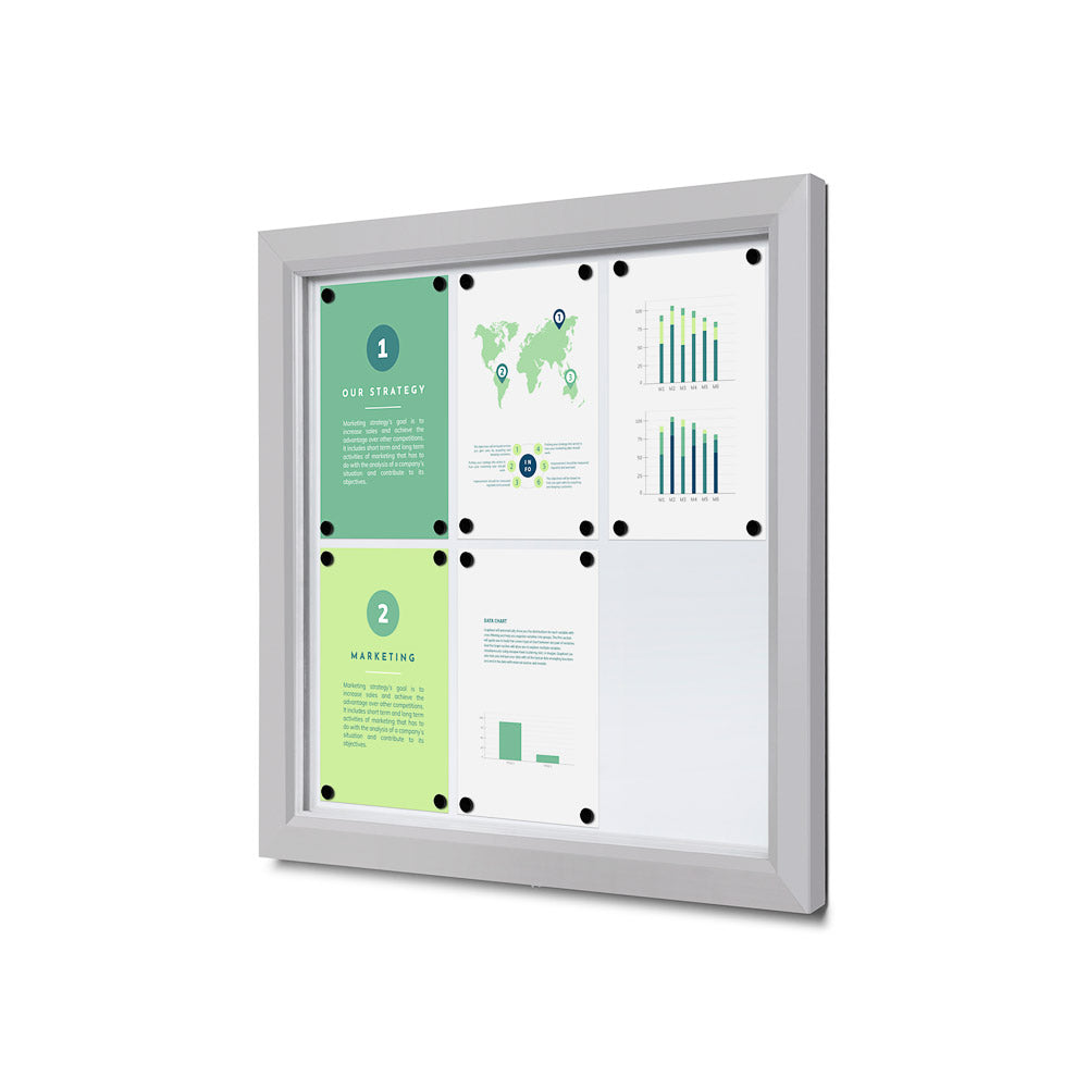 Vitrine extérieure verrouillable 6× A4, vue de face