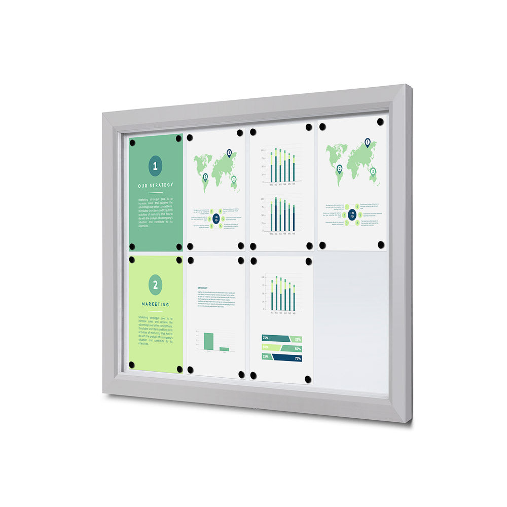 Vitrine extérieure verrouillable 8× A4, vue de face