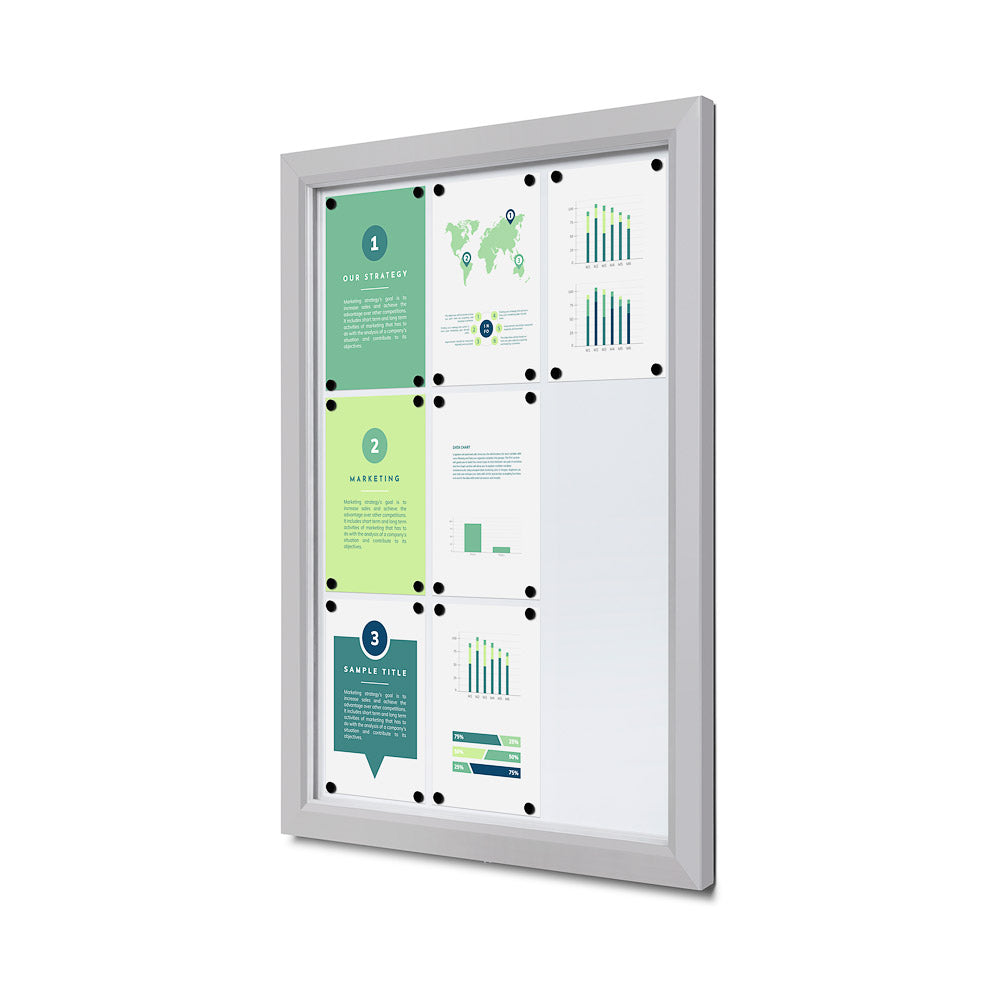 Vitrine extérieure verrouillable 9× A4, vue de face