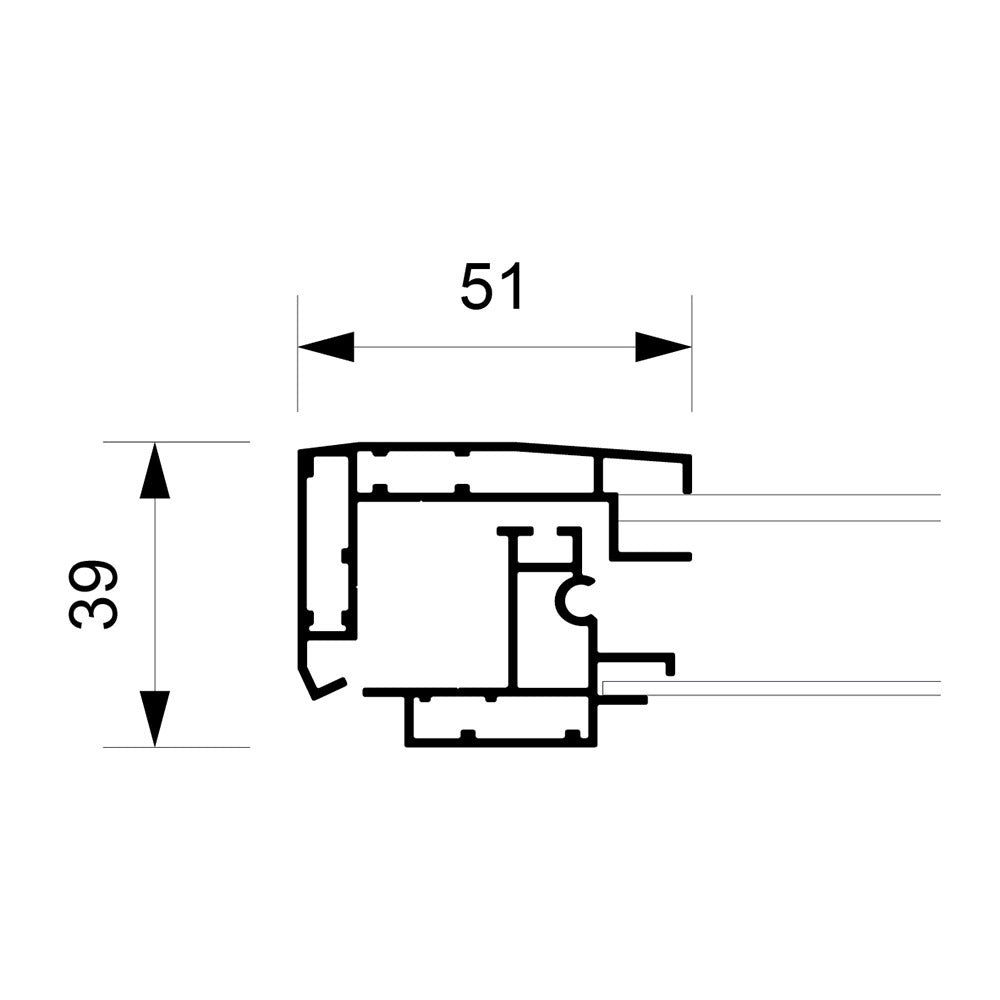 Vitrine extérieure verrouillable, détail du profilé aluminium