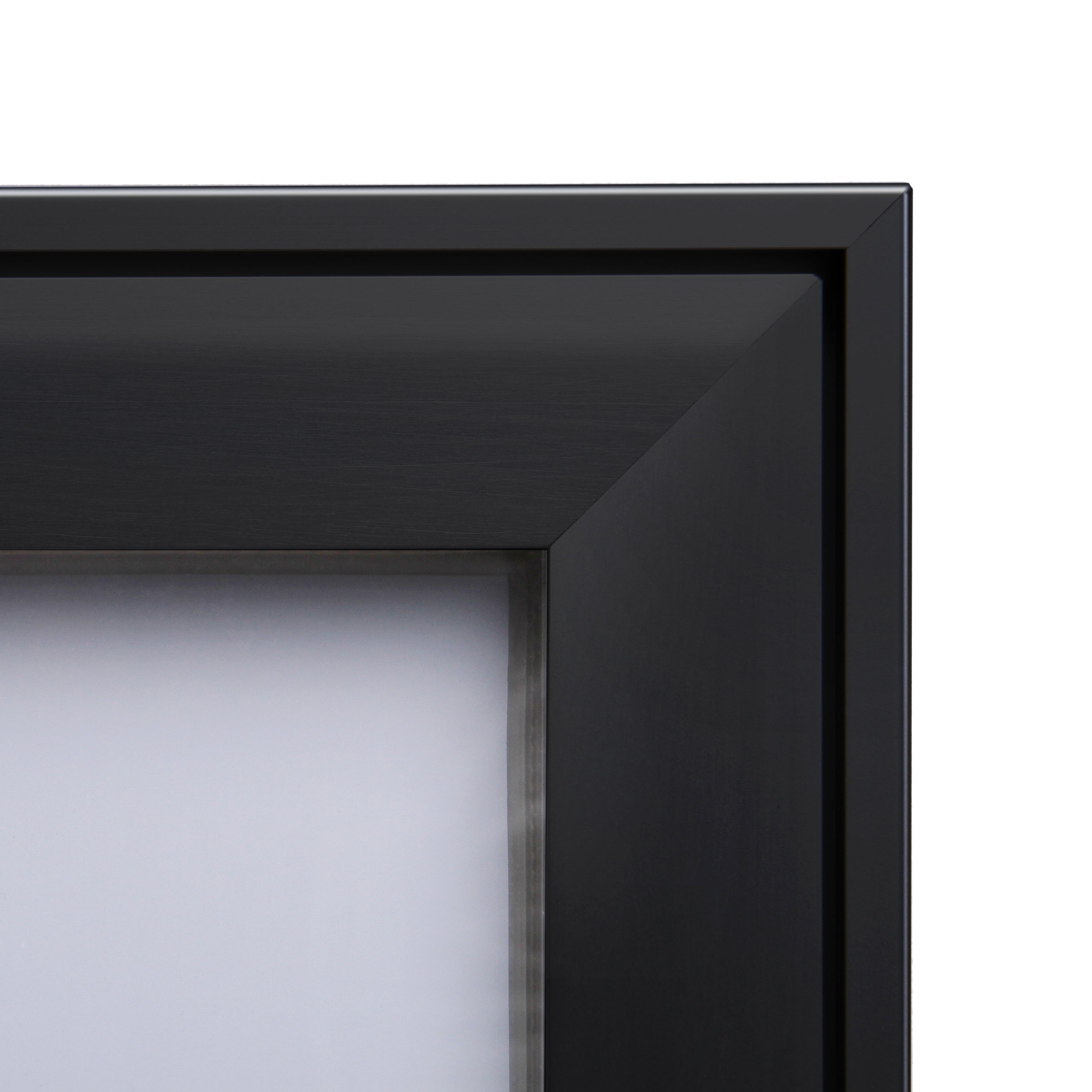 Vitrine intérieure verrouillable premium noir, détail de finition (04)